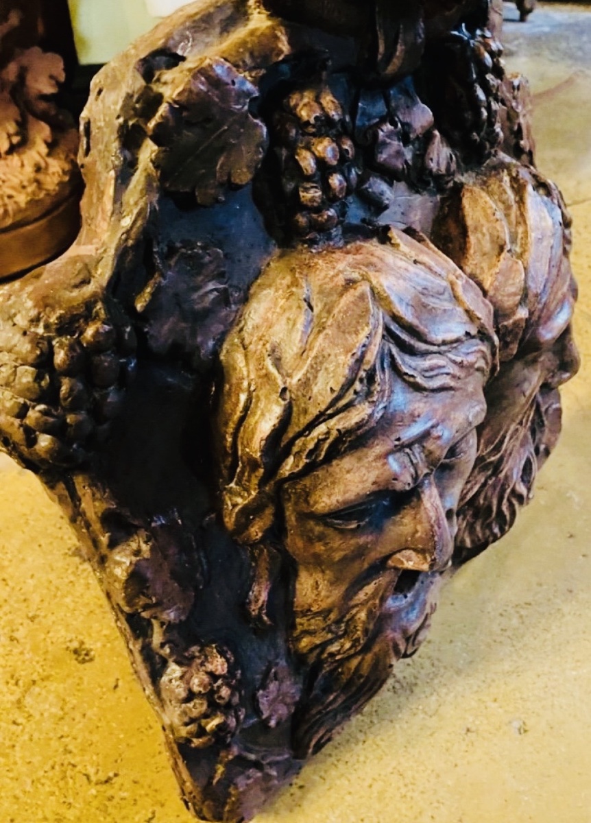 Bacchus, Fountain Spout, Bacchus Model, Large Patinated Plaster Sculpture From The Late 19th Century-photo-7