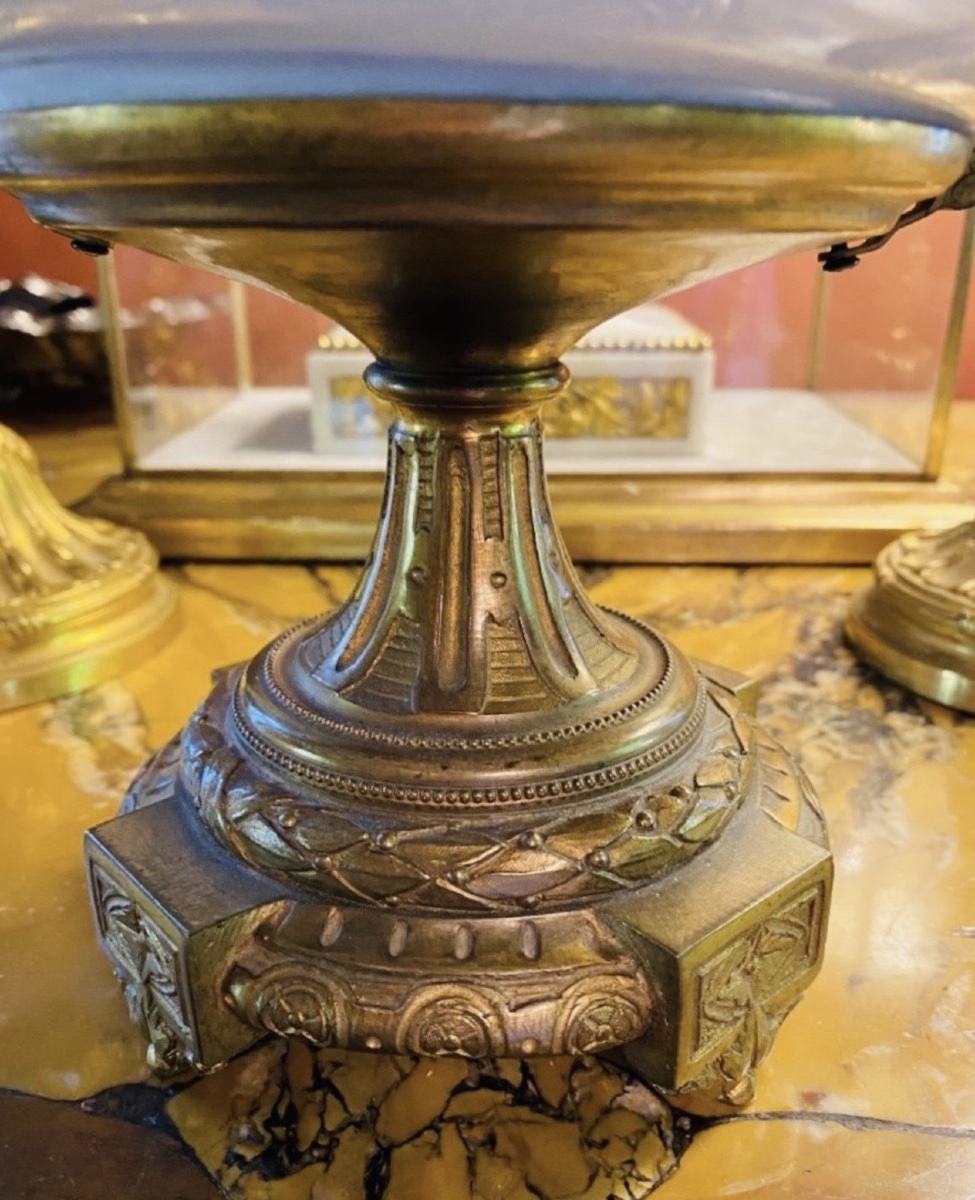 Large Standing Bowl Made Of Canton Porcelain And Gilded Bronze - Napoleon III Period-photo-3