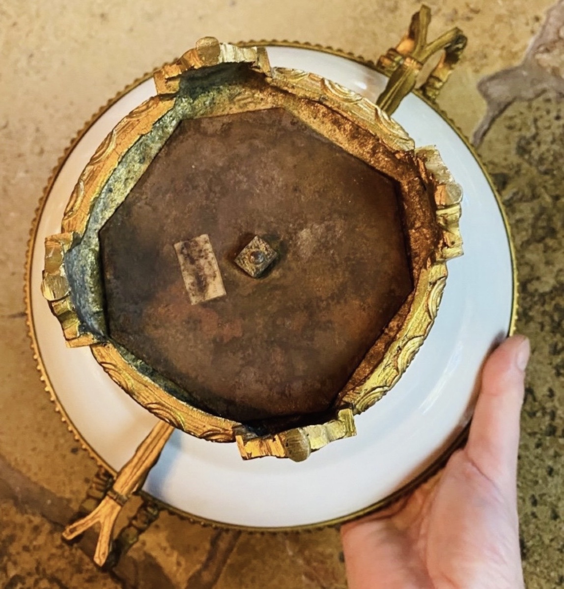 Large Standing Bowl Made Of Canton Porcelain And Gilded Bronze - Napoleon III Period-photo-2