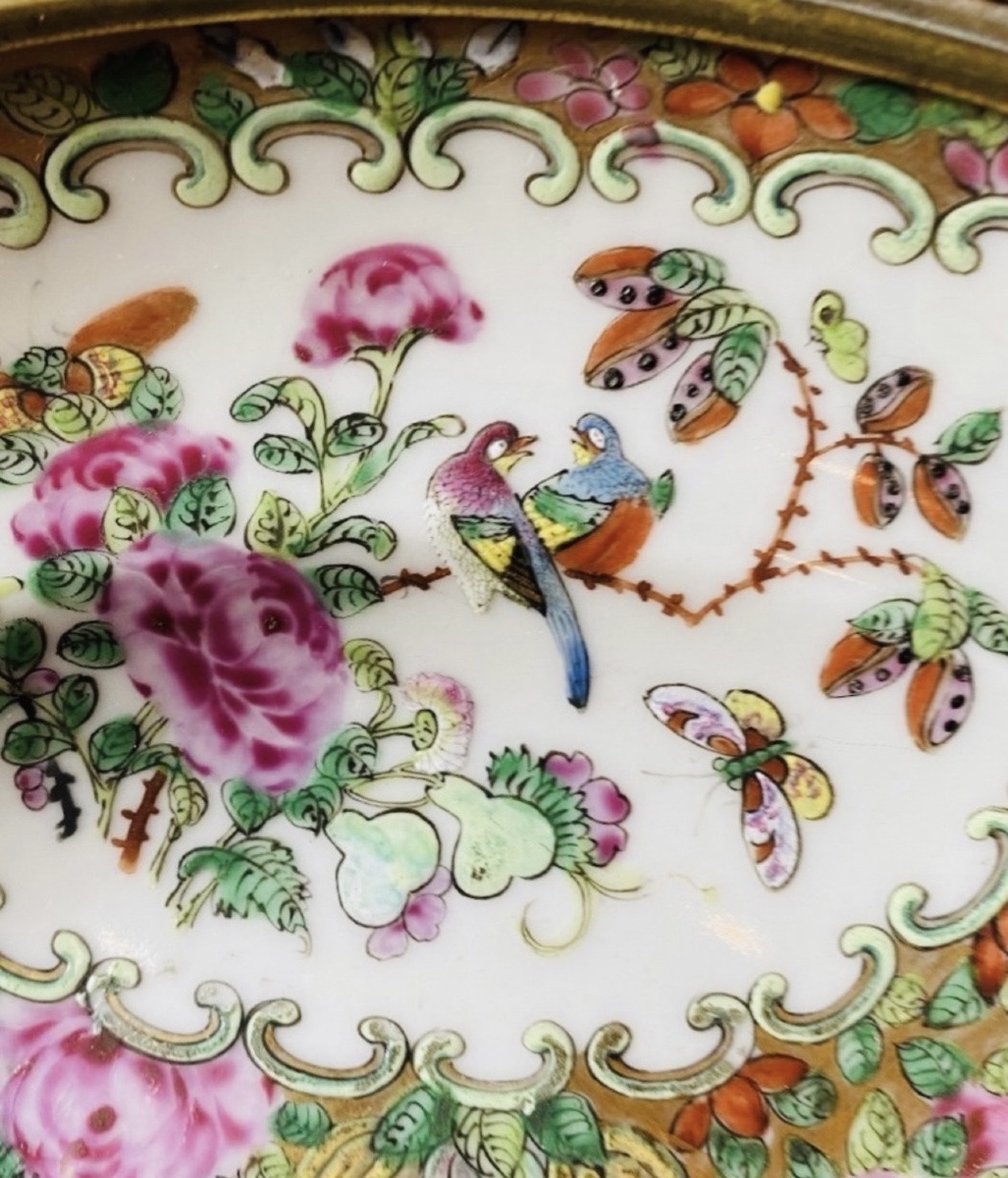 Large Standing Bowl Made Of Canton Porcelain And Gilded Bronze - Napoleon III Period-photo-4