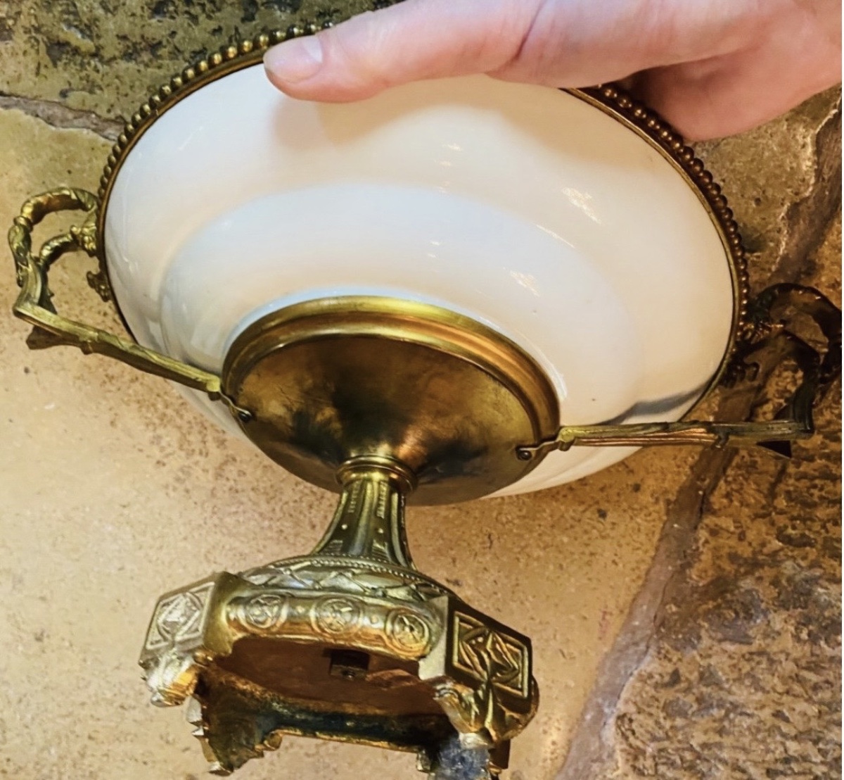 Large Standing Bowl Made Of Canton Porcelain And Gilded Bronze - Napoleon III Period-photo-6