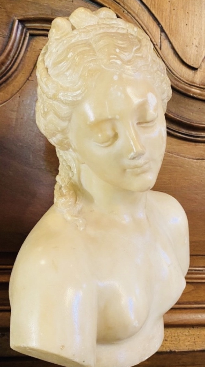 Antique-style Bust Of Venus In Translucent Marble — Souvenir From The Grand Tour, 19th Century