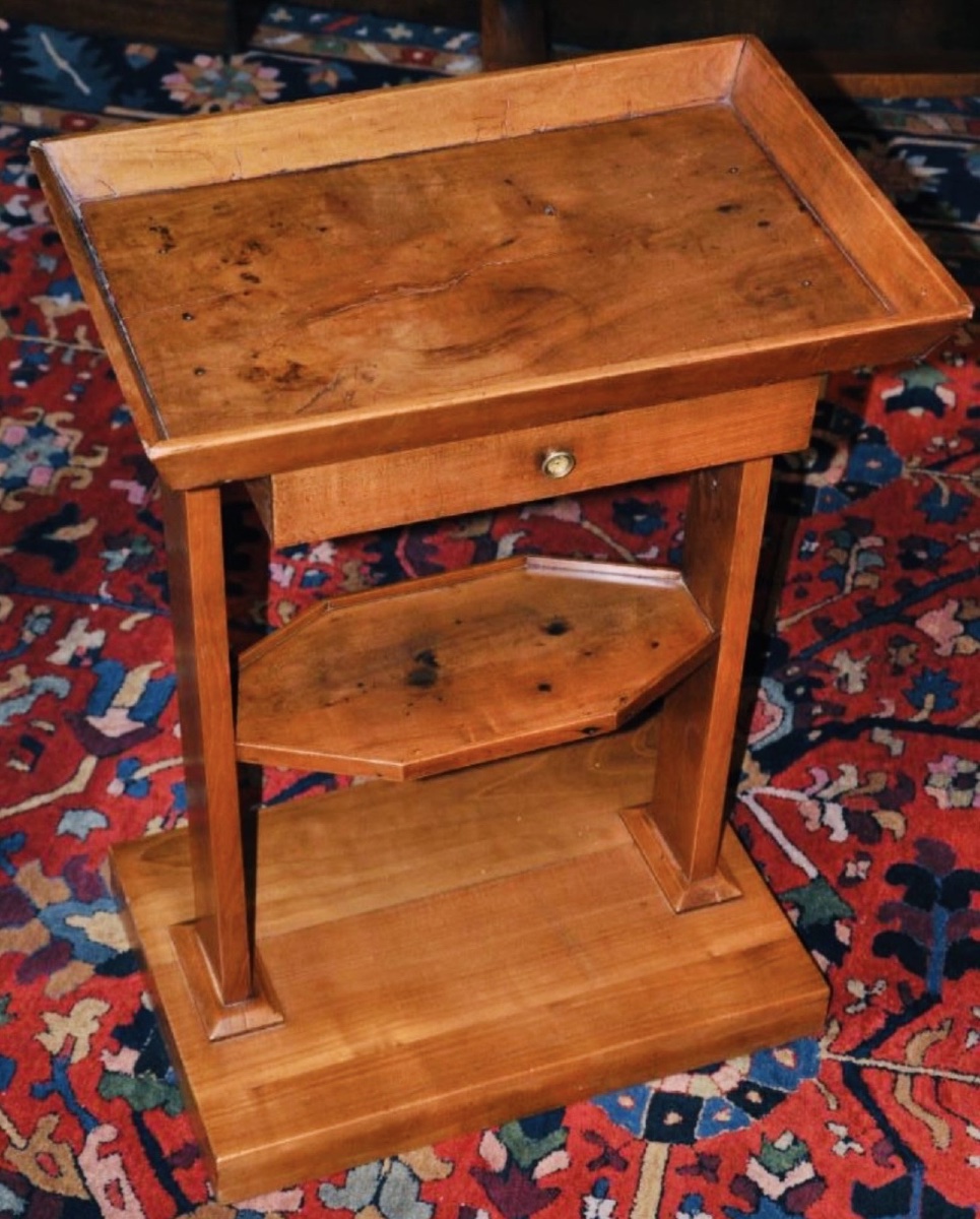 Cabaret-style Side Table, Also Known As A Trough Table, Vintage, Restored In Cherry Wood-photo-2