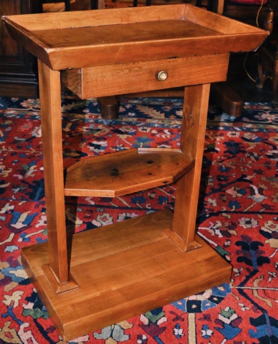 Cabaret-style Side Table, Also Known As A Trough Table, Vintage, Restored In Cherry Wood-photo-3