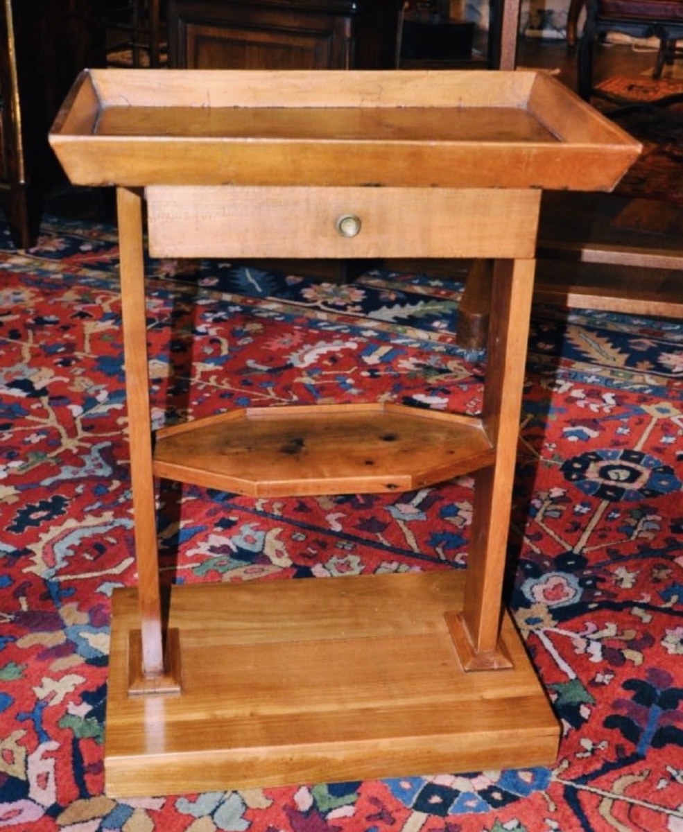 Cabaret-style Side Table, Also Known As A Trough Table, Vintage, Restored In Cherry Wood