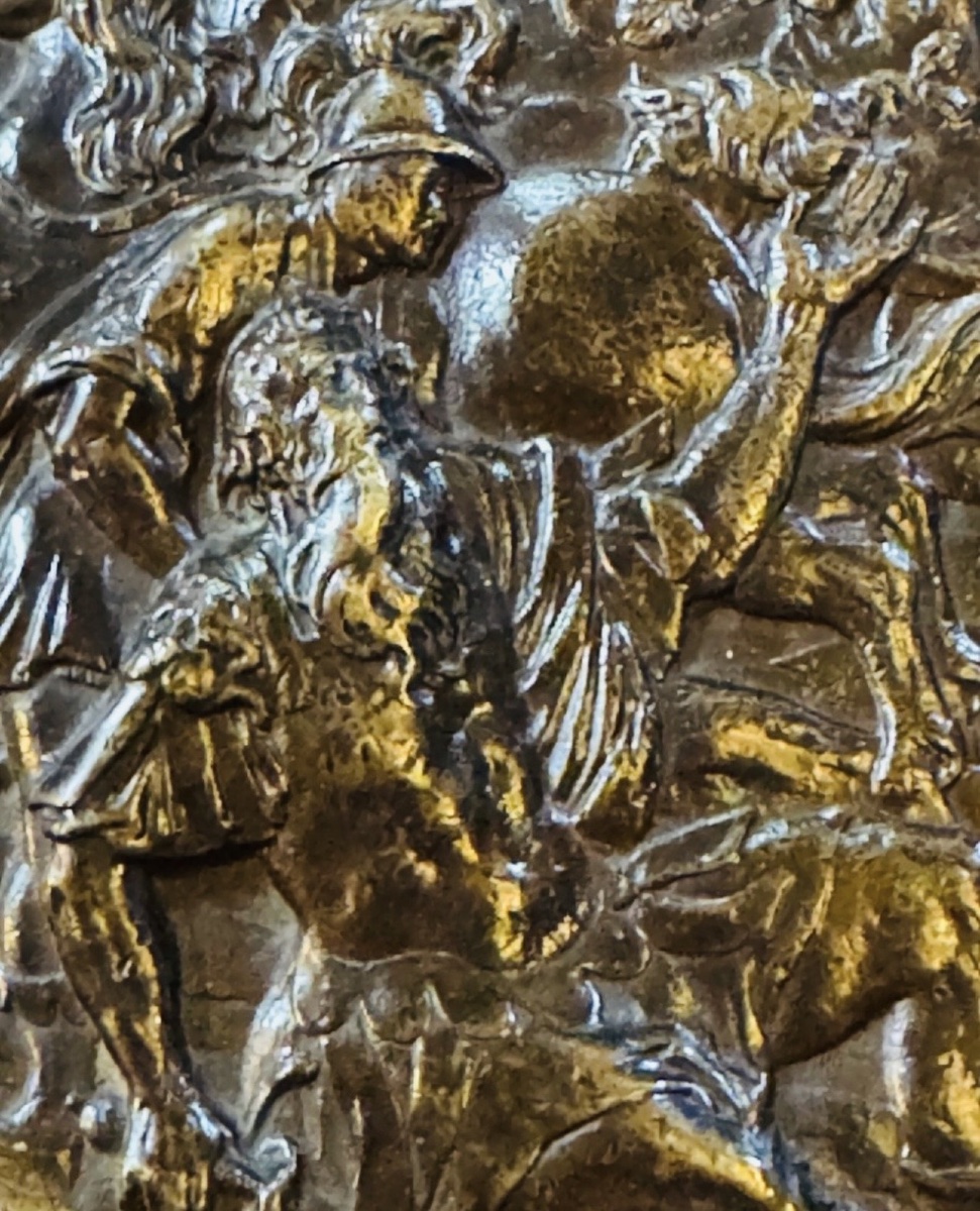 LA CONVERSION DE SAINT PAUL, GRANDE PLAQUE EN BRONZE DU XVII EME SIÈCLE EN FORT RELIEF-photo-3
