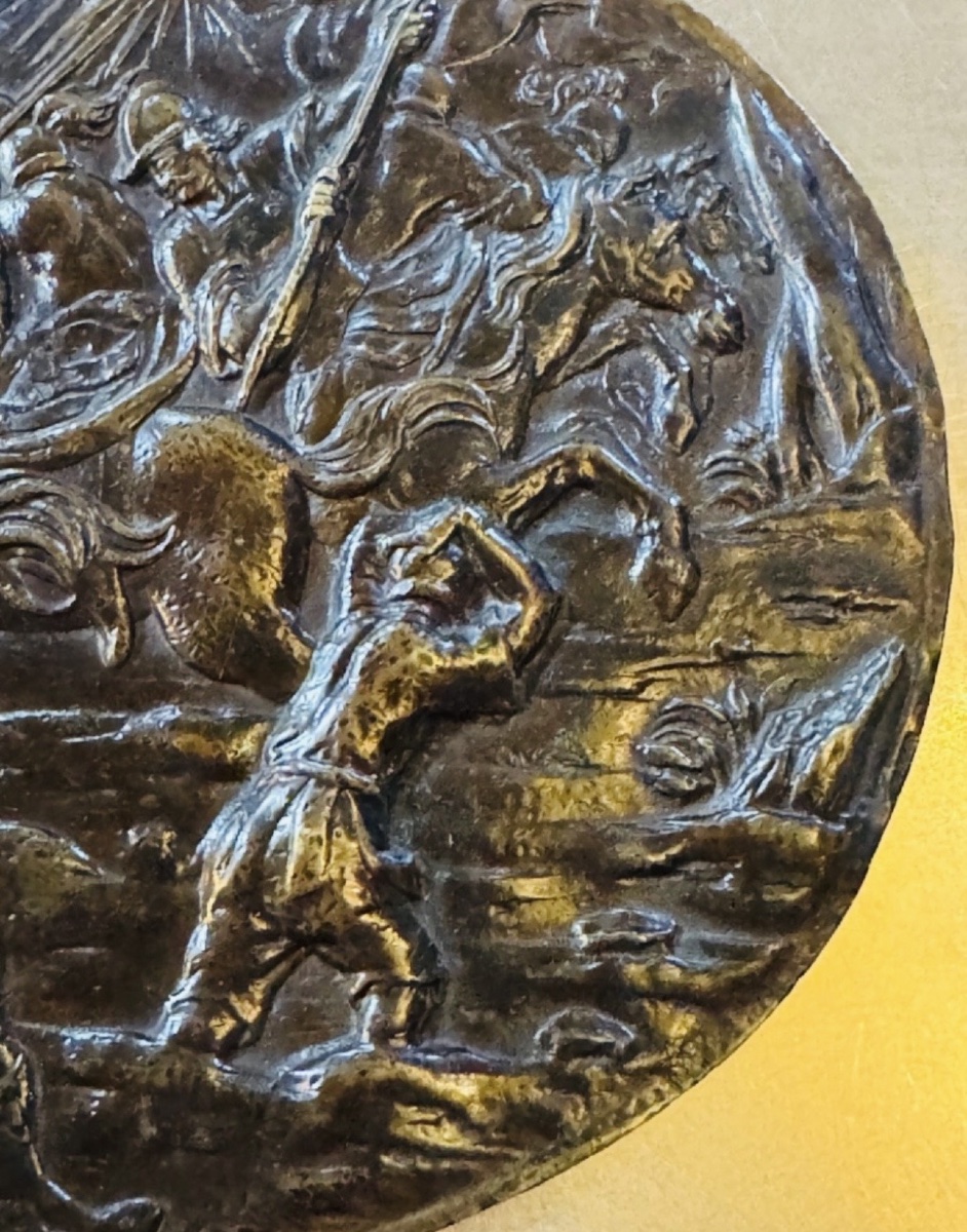 LA CONVERSION DE SAINT PAUL, GRANDE PLAQUE EN BRONZE DU XVII EME SIÈCLE EN FORT RELIEF-photo-4