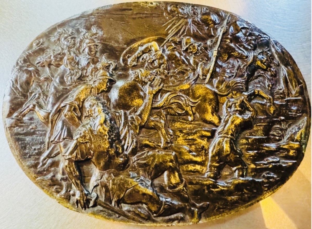 LA CONVERSION DE SAINT PAUL, GRANDE PLAQUE EN BRONZE DU XVII EME SIÈCLE EN FORT RELIEF-photo-7