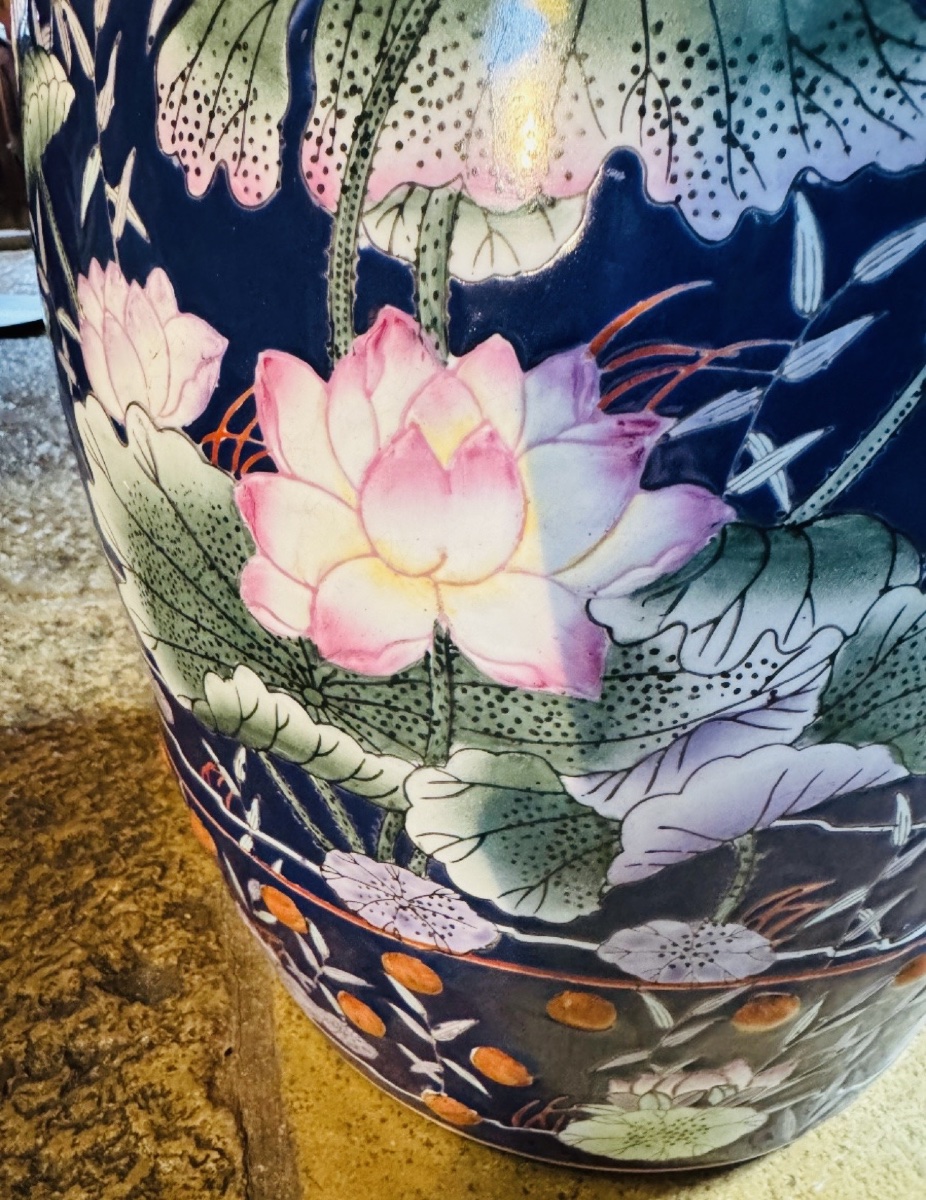 Openwork Chinese Porcelain Garden Stool, 20th Century-photo-2
