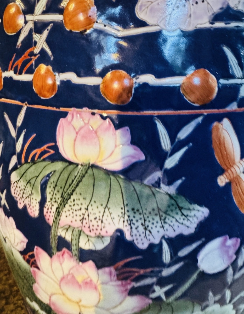 Openwork Chinese Porcelain Garden Stool, 20th Century-photo-4