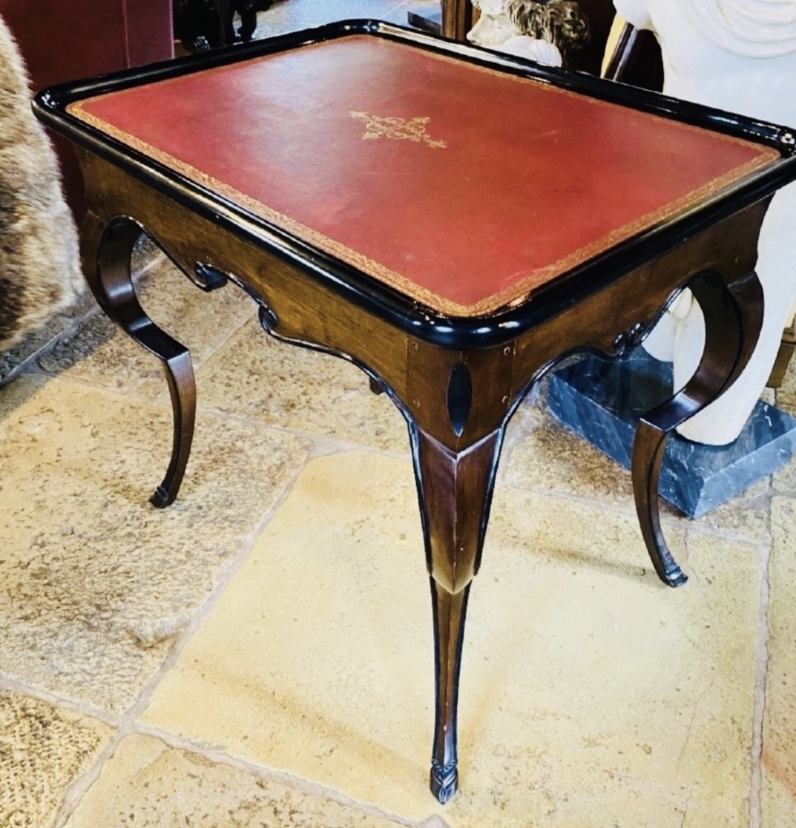 Cabaret Table With Kneecut Legs, Mahogany, Attributed To Mailfert-photo-5