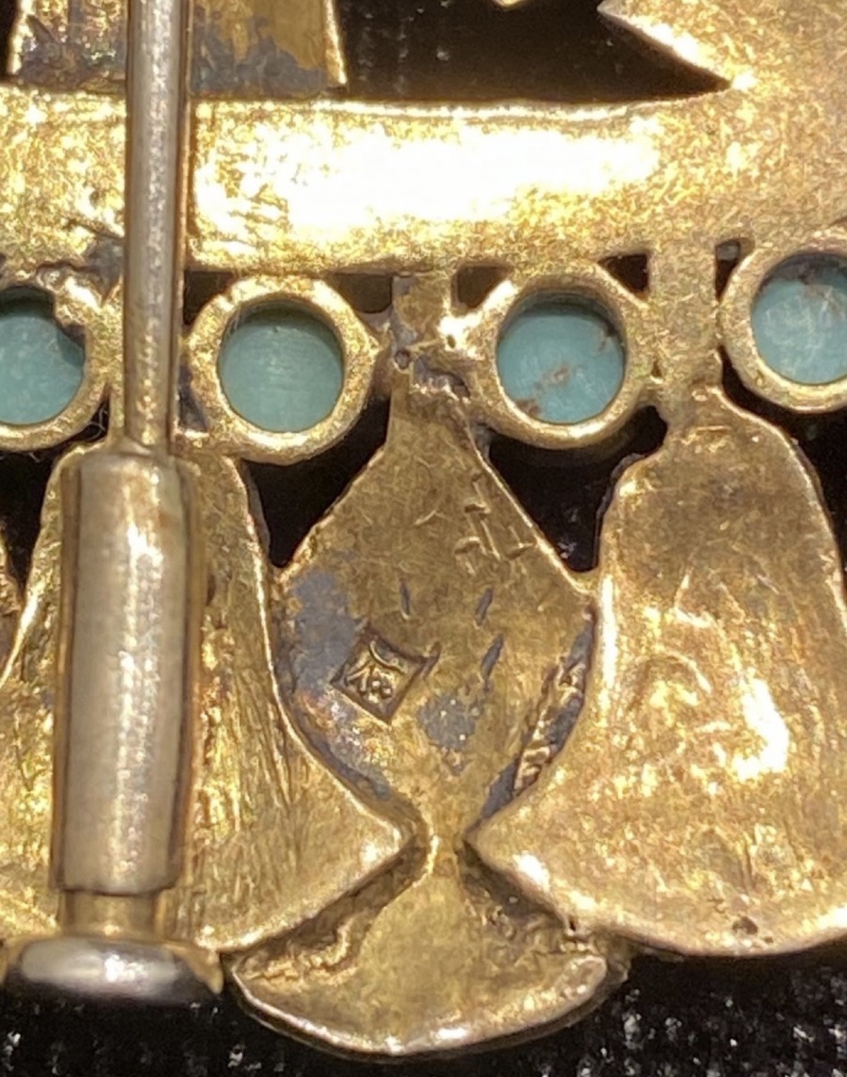 EGYPTOMANIA, BELLE BROCHE AUX MOTIFS ÉGYPTIENS 1ÈRE MOITIÉ DU XX EME SIÈCLE-photo-3