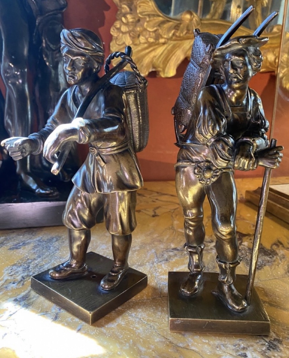 Pair Of Renaissance-style Bronze Bell Rings, 19th Century-photo-3