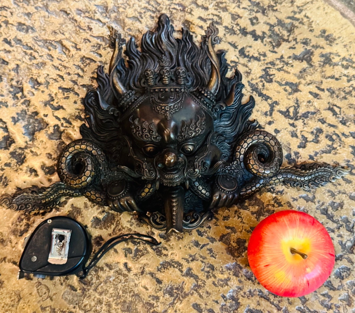 Patinated Bronze Bhairava-style Mask — Probably Nepal, 20th Century-photo-6