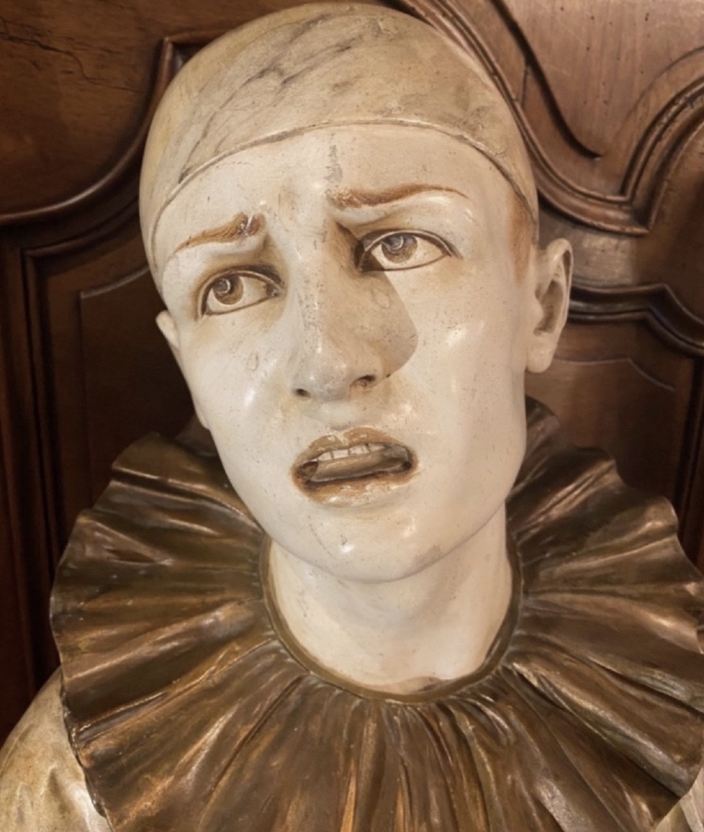 The Tears, A Large Polychrome Plaster Bustof Pierrot-photo-7