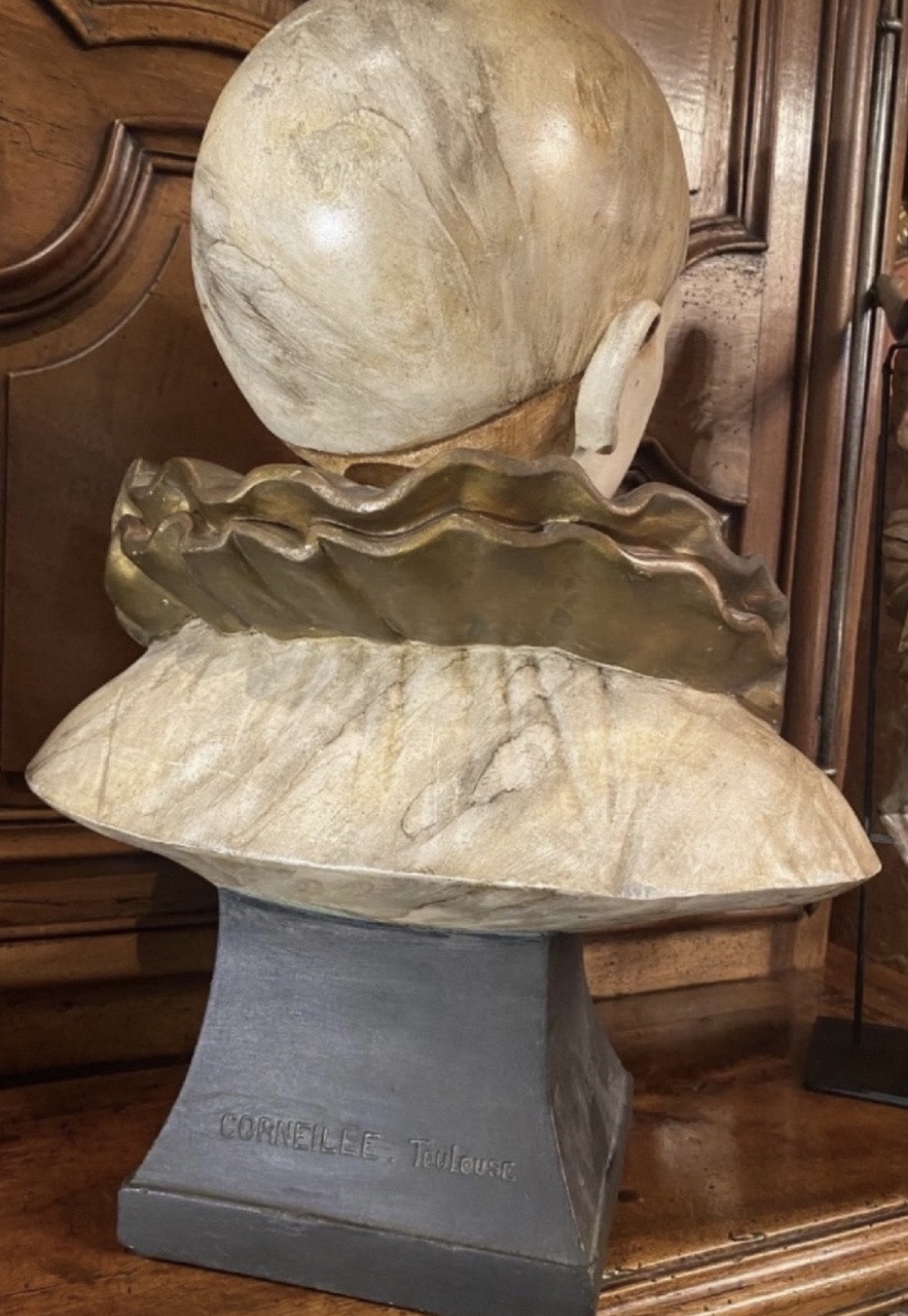 The Tears, A Large Polychrome Plaster Bustof Pierrot-photo-8