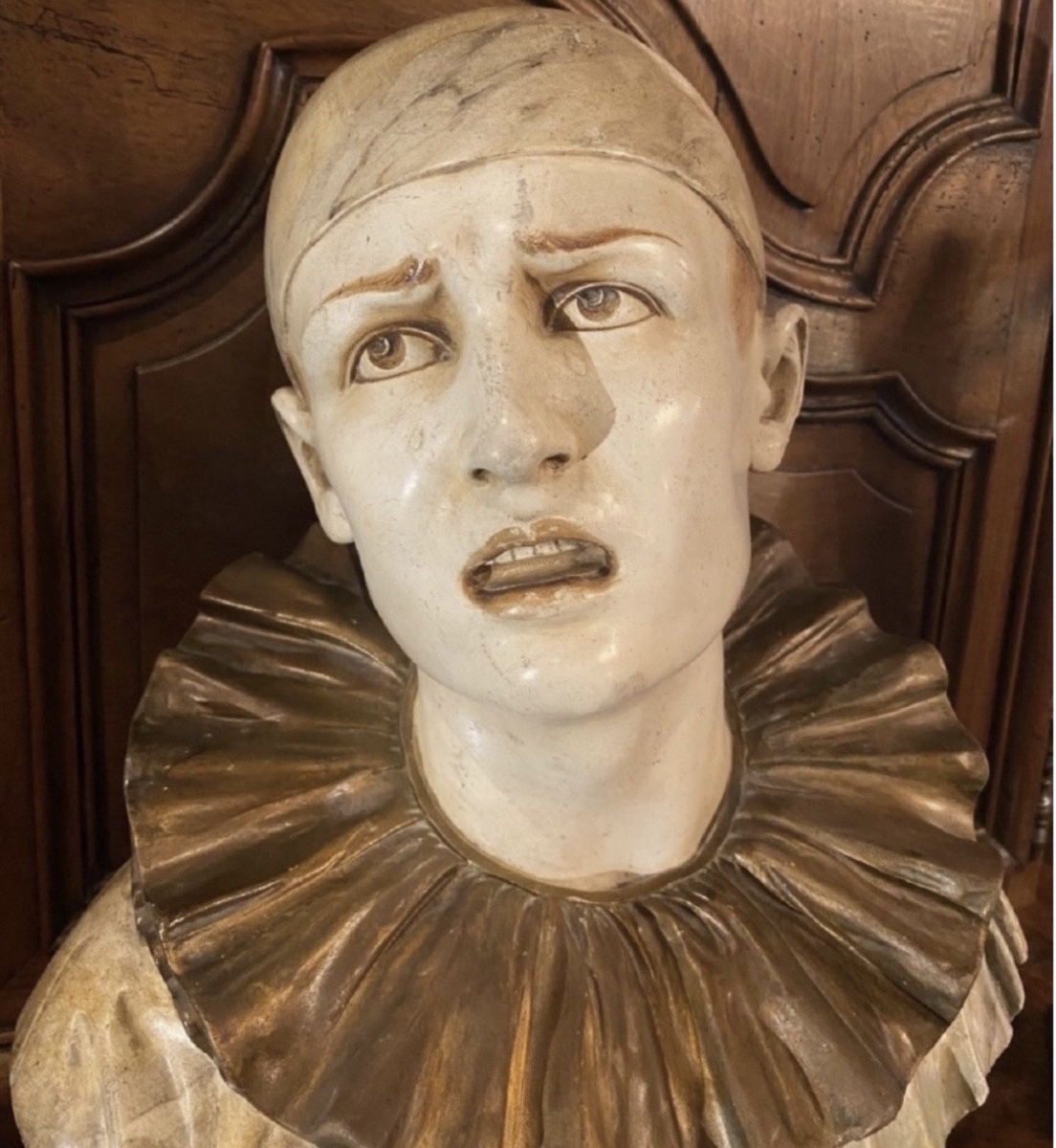 The Tears, A Large Polychrome Plaster Bustof Pierrot