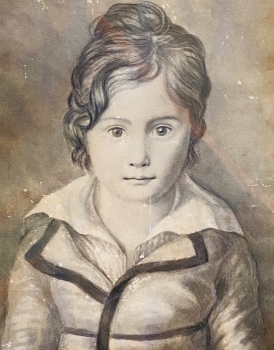 PORTRAIT D’ENFANT EN BUSTE AU FUSAIN, ÉPOQUE RESTAURATION-photo-1