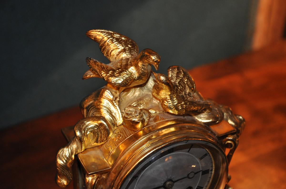 Pendule Aux Colombes De Style Louis XVI-photo-4