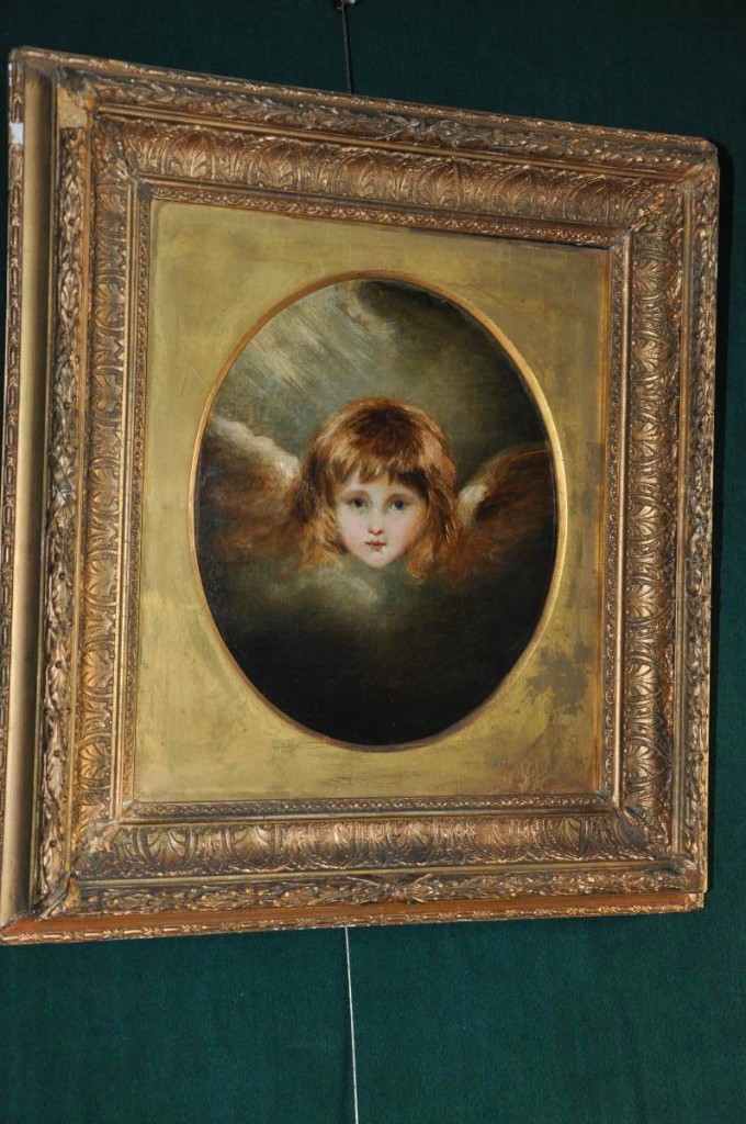 Tête d'Ange, Huile Sur Toile XIX ème Siècle, Suiveur De Joshua Reynolds-photo-2