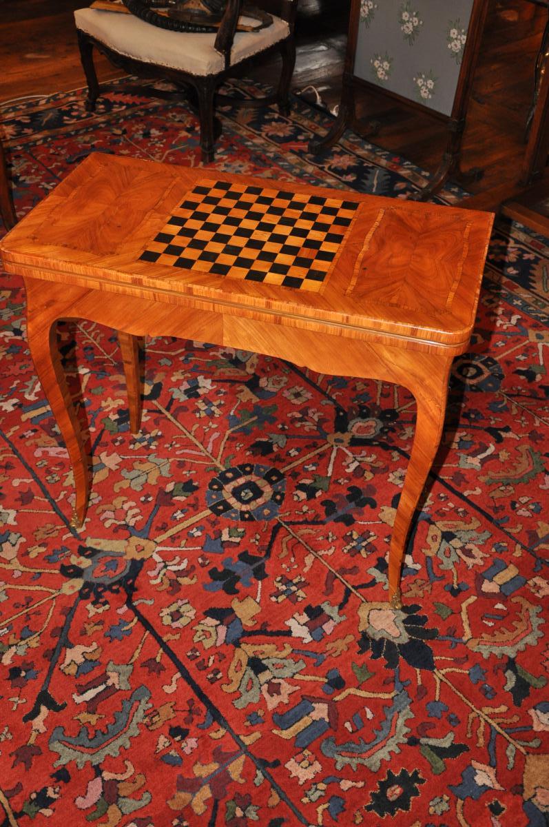 Table Game Louis XV, Rosewood Veneer