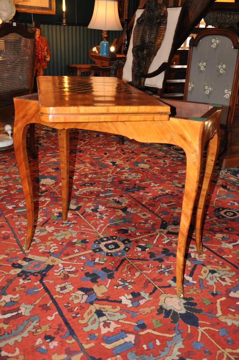 Table Game Louis XV, Rosewood Veneer-photo-4