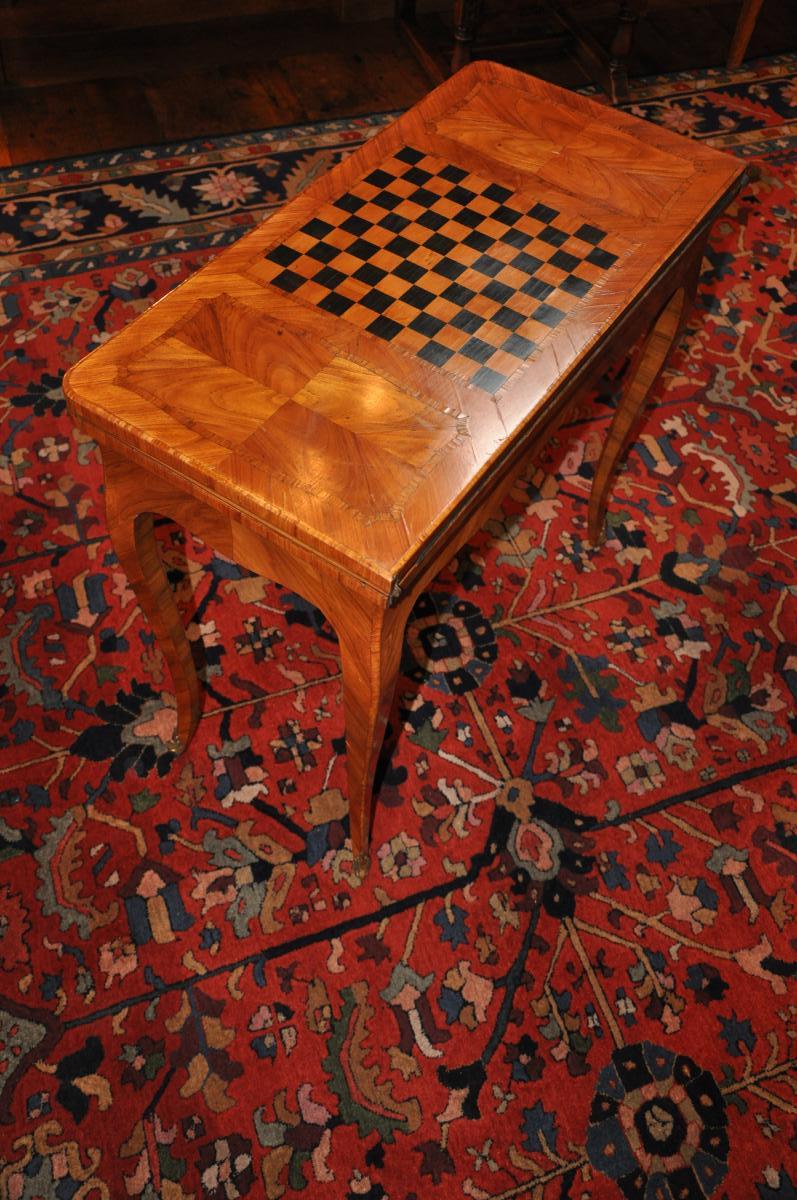 Table Game Louis XV, Rosewood Veneer-photo-3