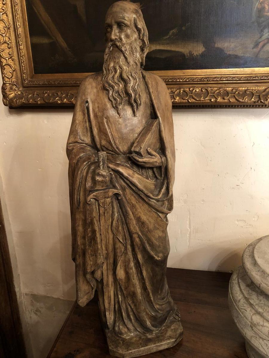 Saint Paul In Terracotta Of The Beginning Of XIX Eme Century-photo-4