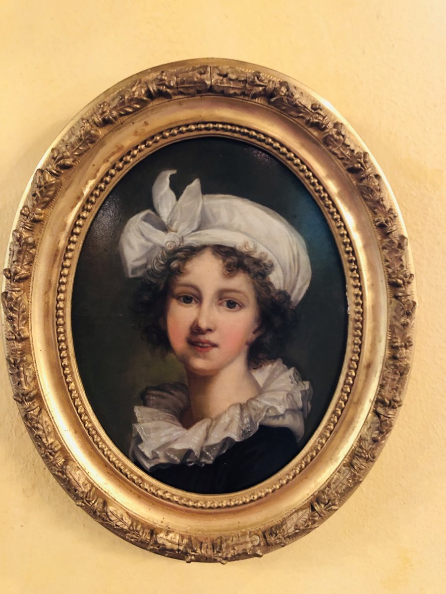 Huile Sur Panneau Du XIXe Siècle Madame Vigée Le Brun-photo-2