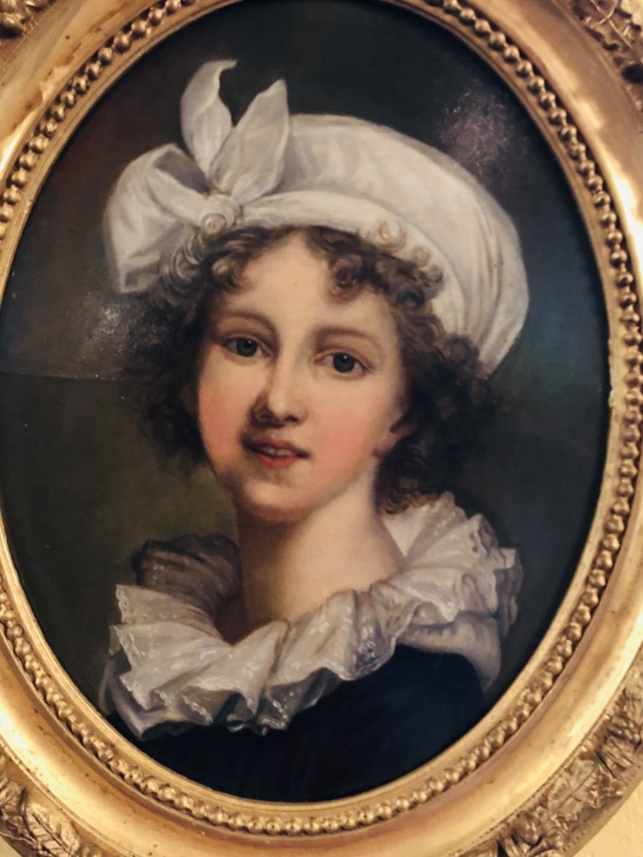 Huile Sur Panneau Du XIXe Siècle Madame Vigée Le Brun-photo-3