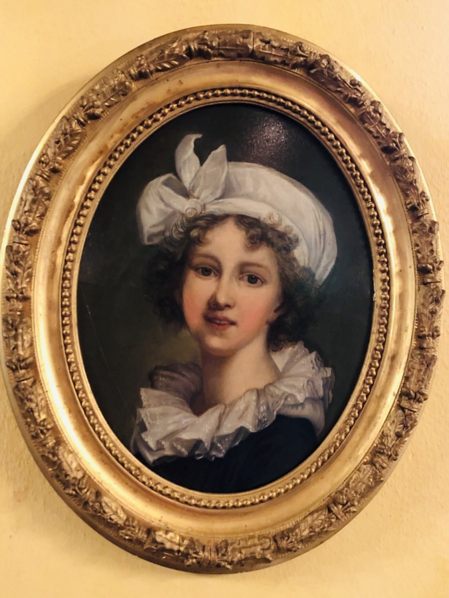 Huile Sur Panneau Du XIXe Siècle Madame Vigée Le Brun-photo-1