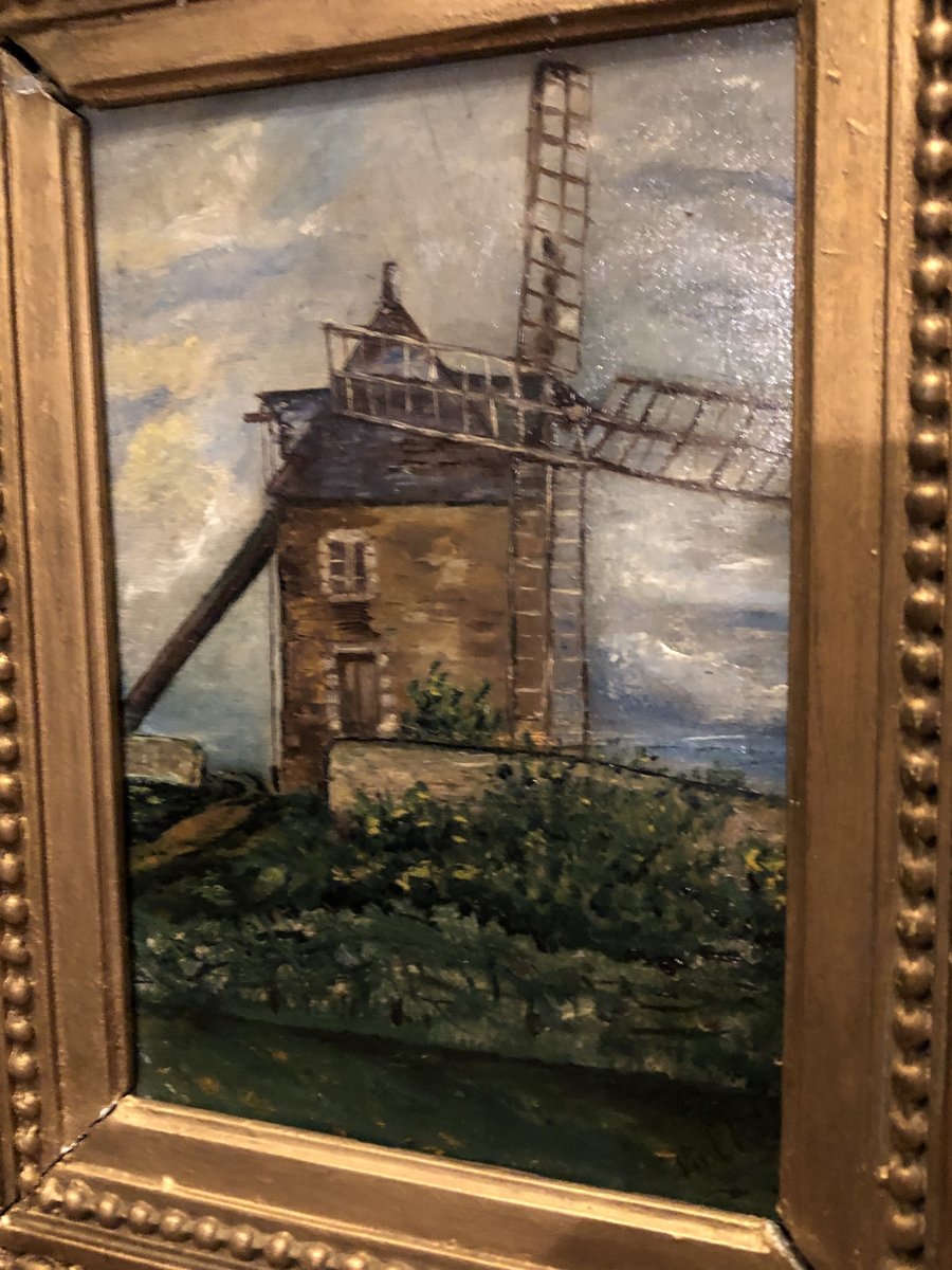 Le Moulin, Peinture Naïve Début Du XX Eme Siècle -photo-1