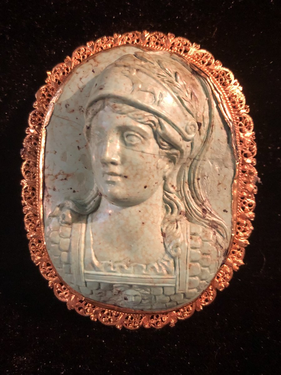 Athena, Grand Cameo In Turquoise Nineteenth Century