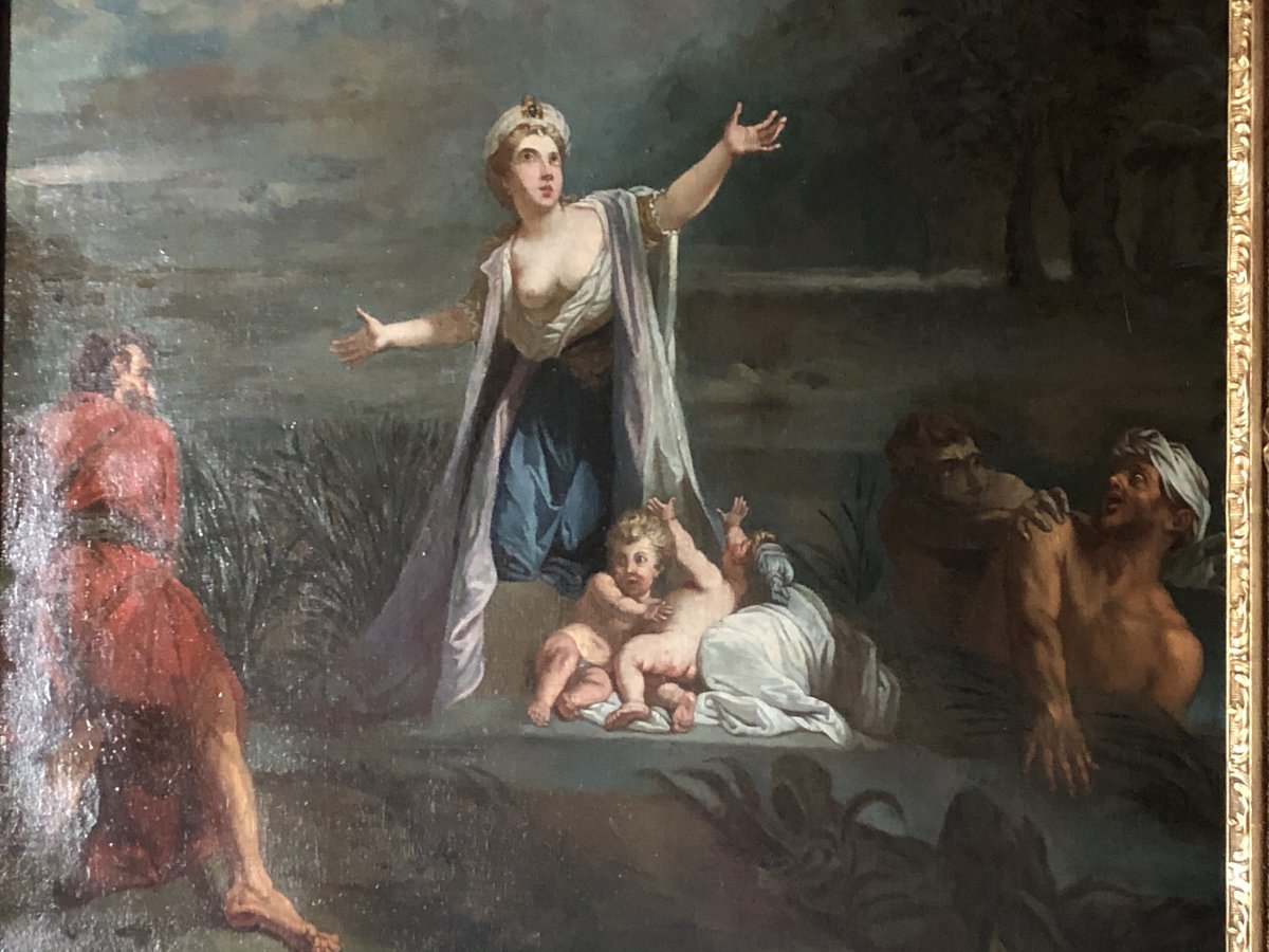 Latone Et Les Paysans De Lycie , Huile Sur Toile Du XVIIIe Siècle -photo-1