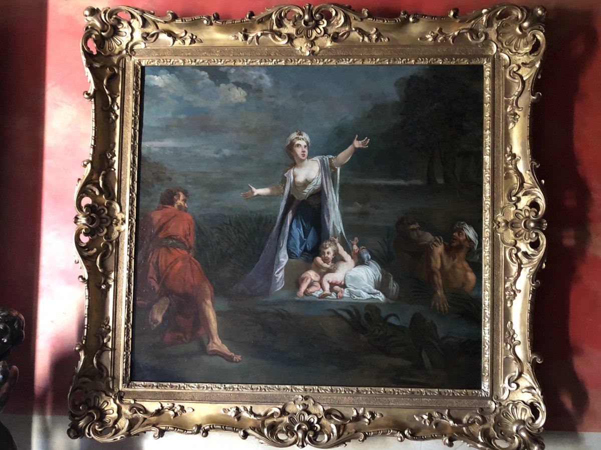 Latone Et Les Paysans De Lycie , Huile Sur Toile Du XVIIIe Siècle -photo-8