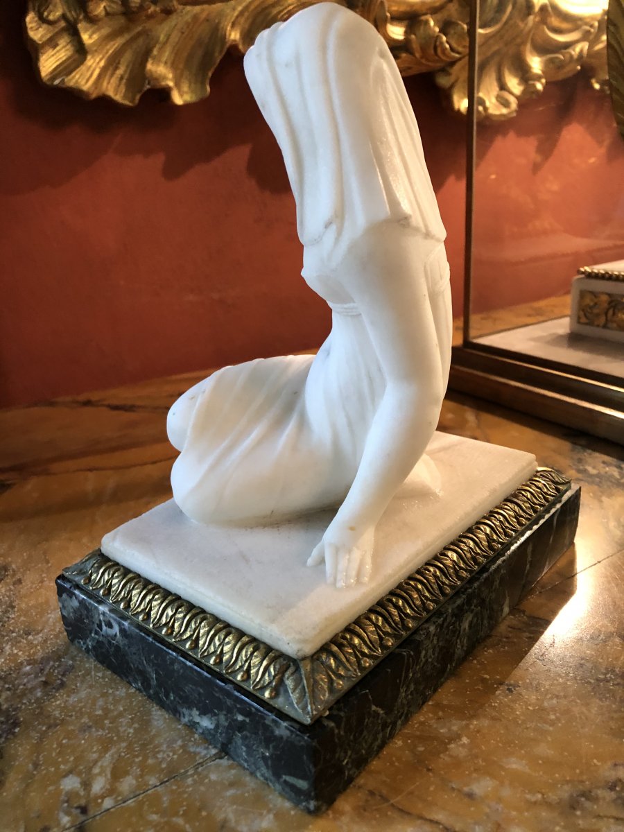 Marbre D’une Jeune Femme D’époque Restauration -photo-4