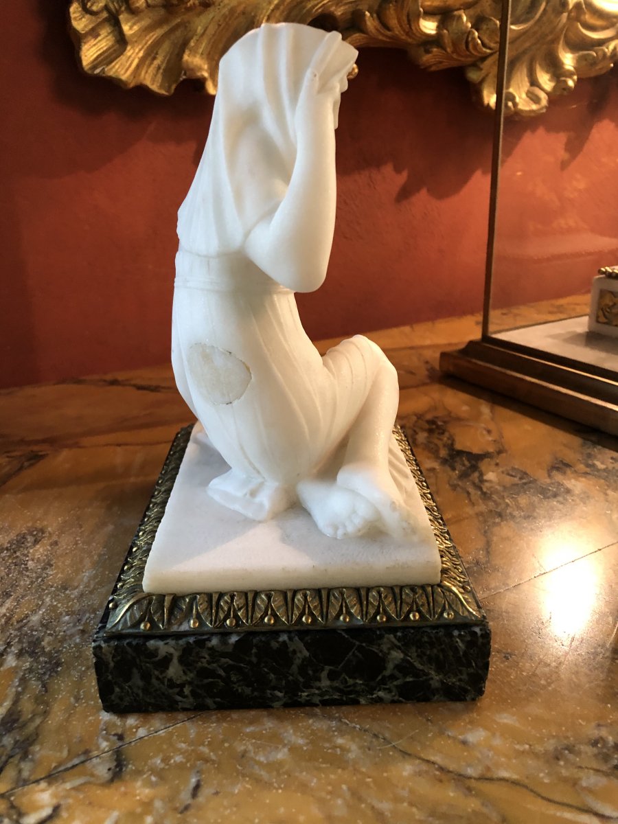 Marbre D’une Jeune Femme D’époque Restauration -photo-3