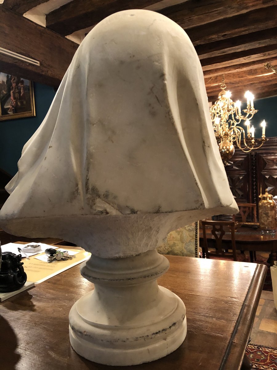 Vierge De Douleur, Mater Dolorosa, XVIII Eme Siècle En Marbre-photo-5