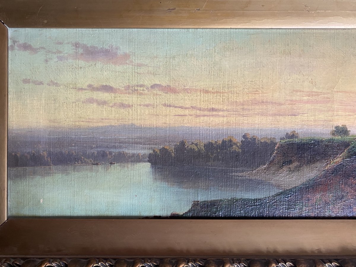Oil On Canvas: Dawn Or Twilight End Of XIX Eme Century-photo-4