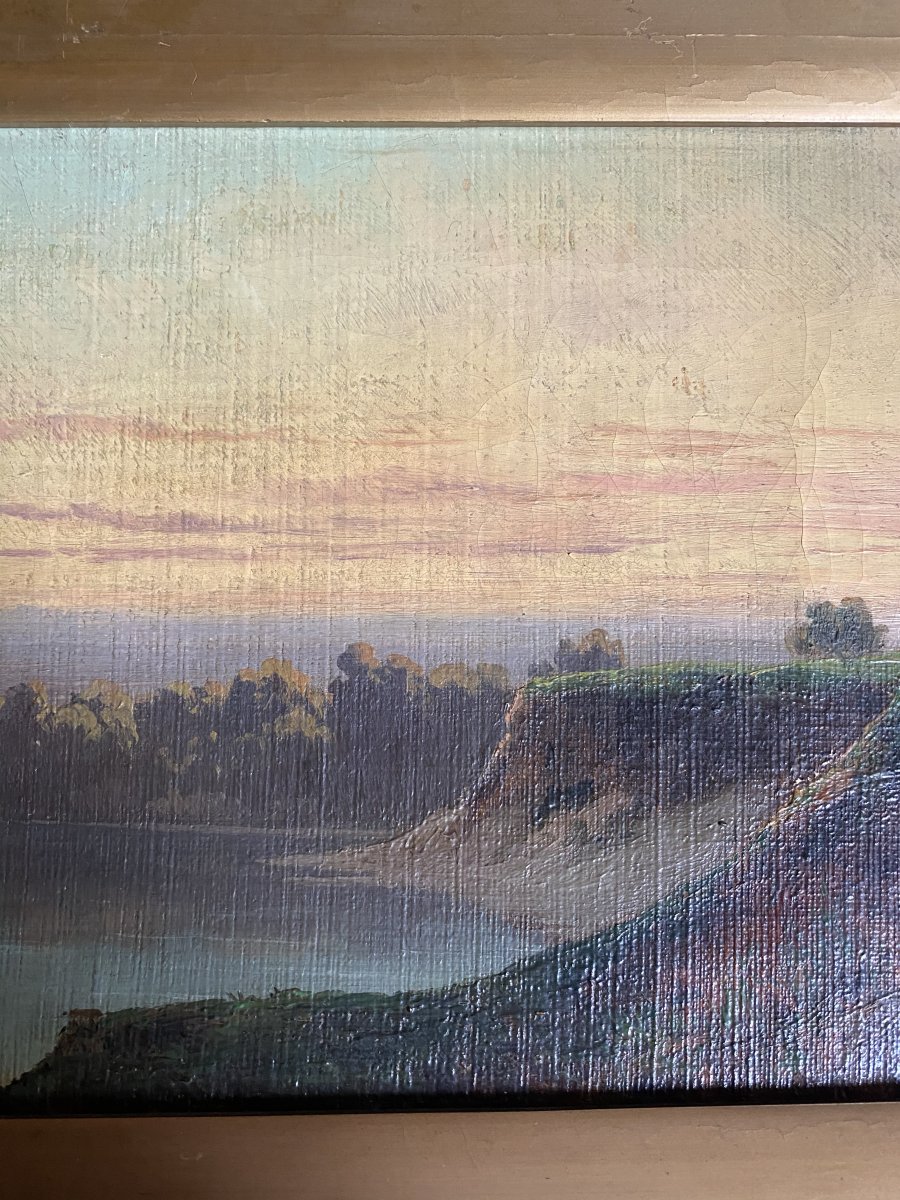Oil On Canvas: Dawn Or Twilight End Of XIX Eme Century-photo-7