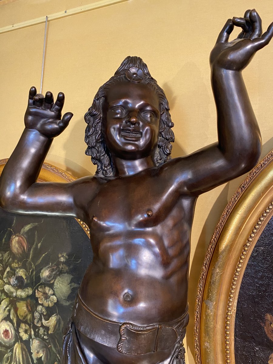 Attis Ou Atys, Imposant Bronze Du XIX Eme Siècle D’après Donatello -photo-2