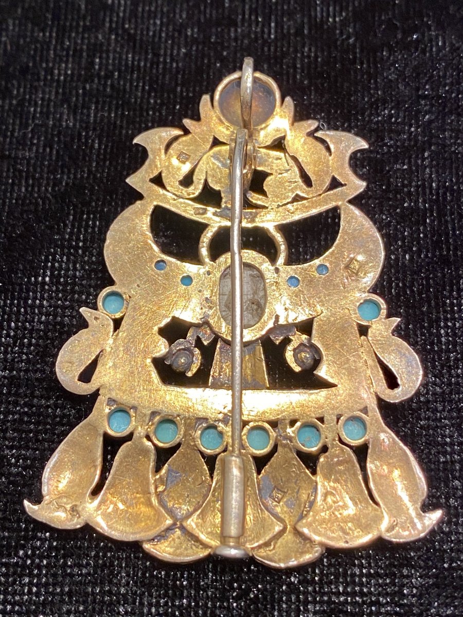 Egyptomania, Belle Broche Aux Motifs égyptiens  1ère Moitié Du XX Eme Siècle -photo-4