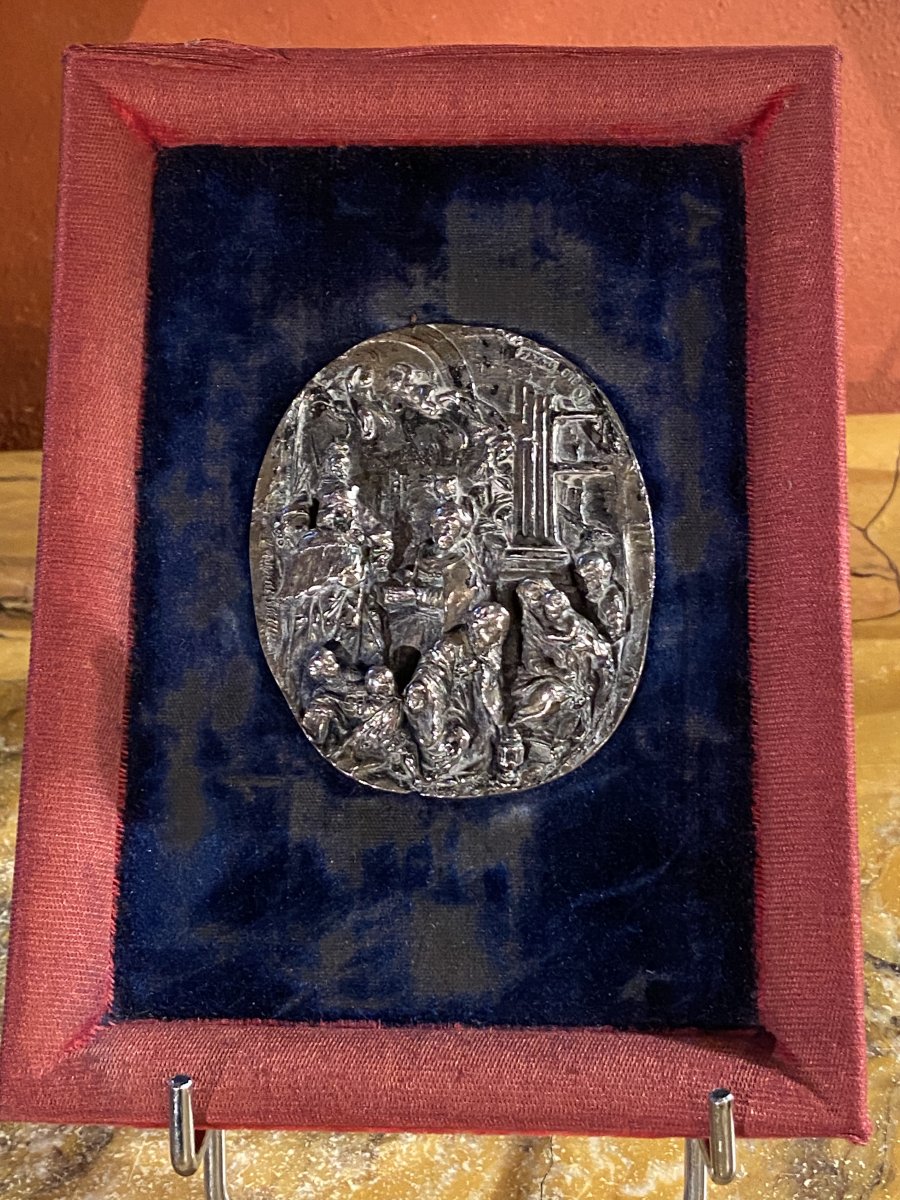 The Epiphany, Silver Bronze Plate Circa 1950, Valenti-photo-5