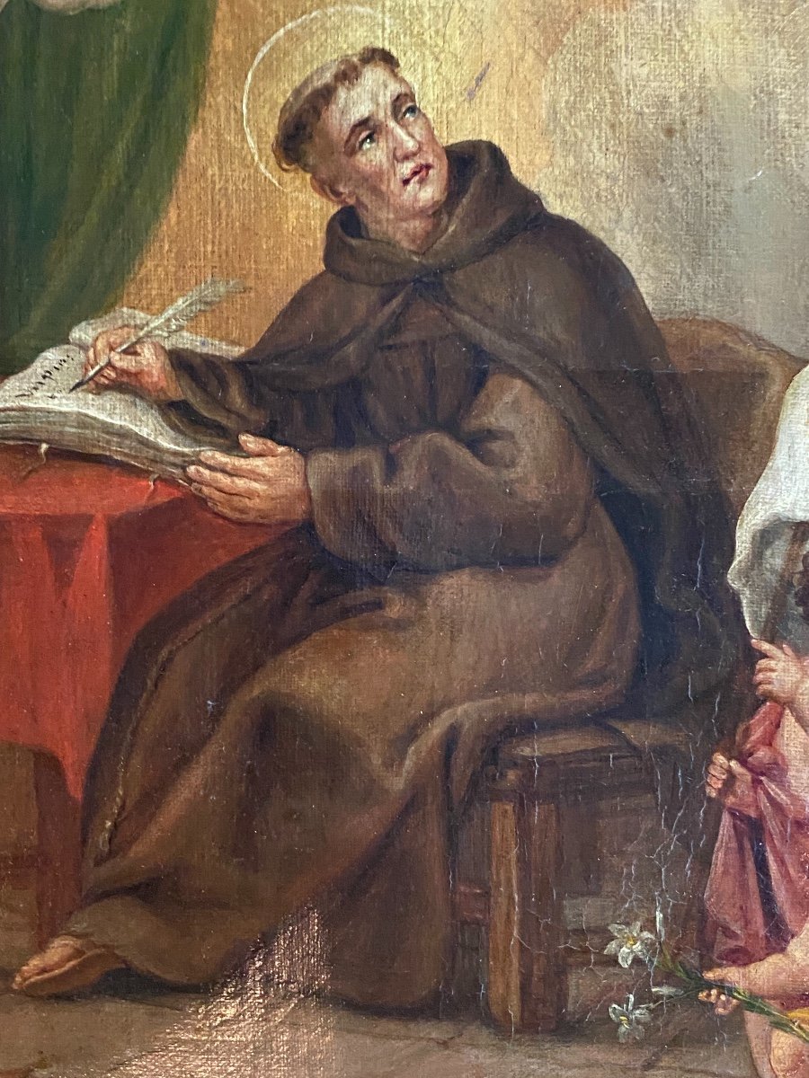 Saint Ignace De Loyola In His Cabinet Of Work, Oil On Canvas From XVIII Eme Century-photo-8