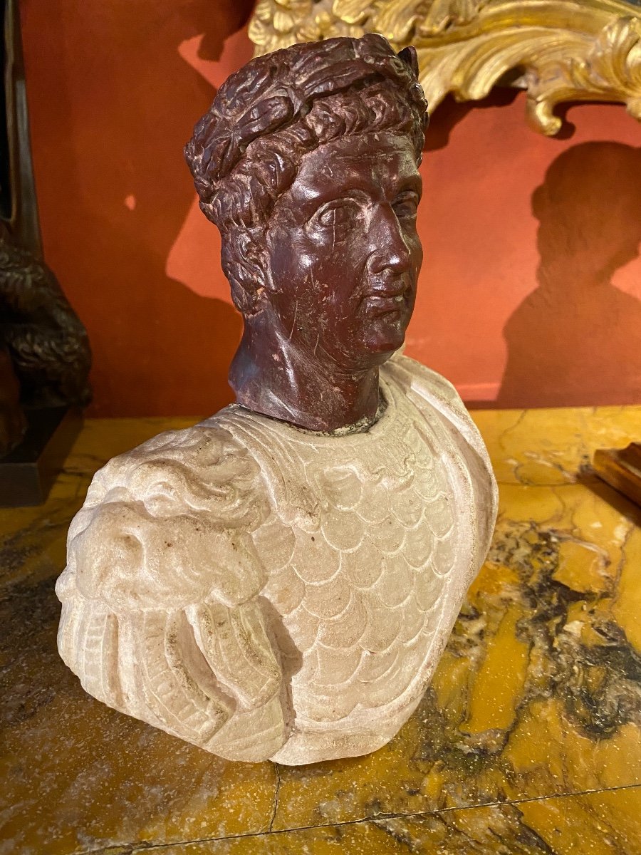 Marble Bust Of A Roman Emperor From XIX Eme Century-photo-7