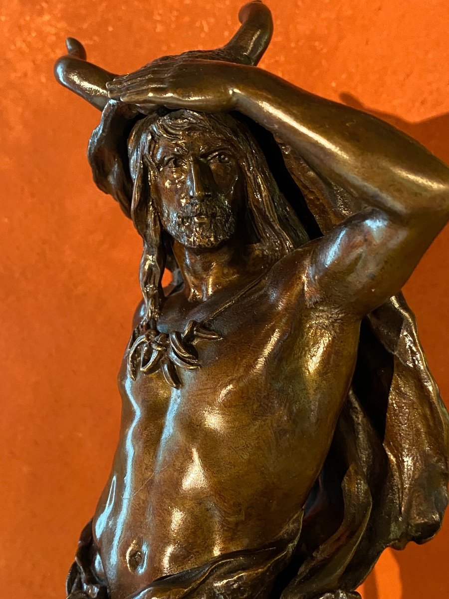 The Hunter On The Lookout, Large Bronze By Kowalczewski (1865-1910)-photo-7