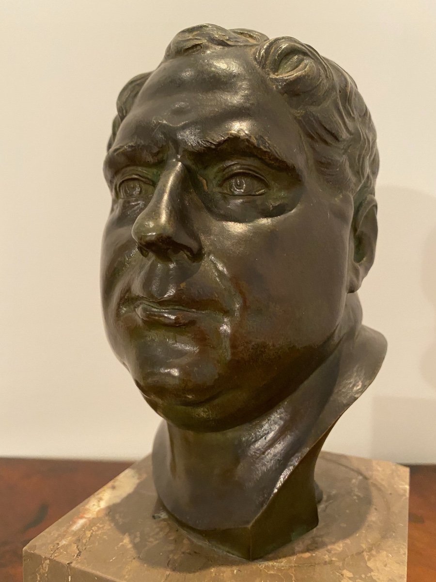Buste de Vitellius, Bronze à L’antique D’un Empereur Romain XIX Eme Siècle -photo-8