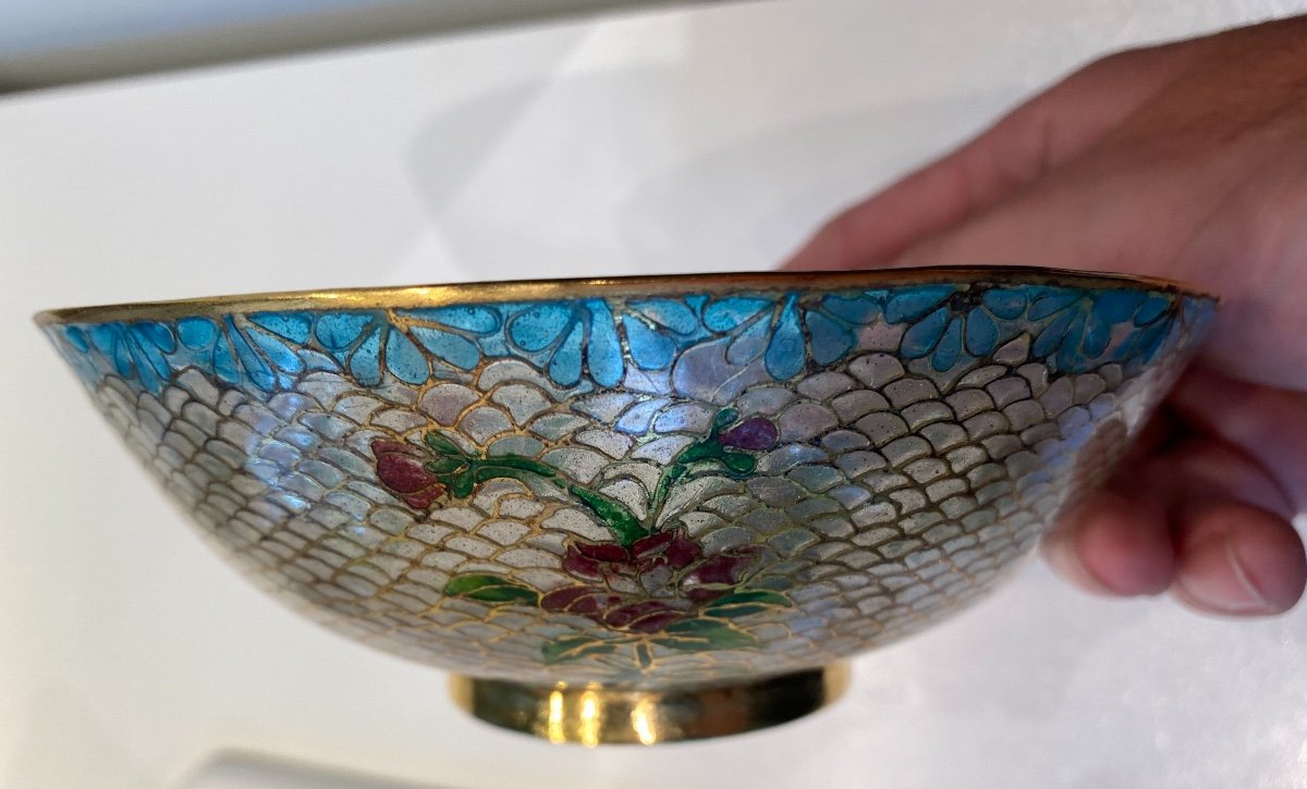 Coupelle En Cloisonné D’émail Plique à Jour Début Du XX Eme Siècle -photo-8