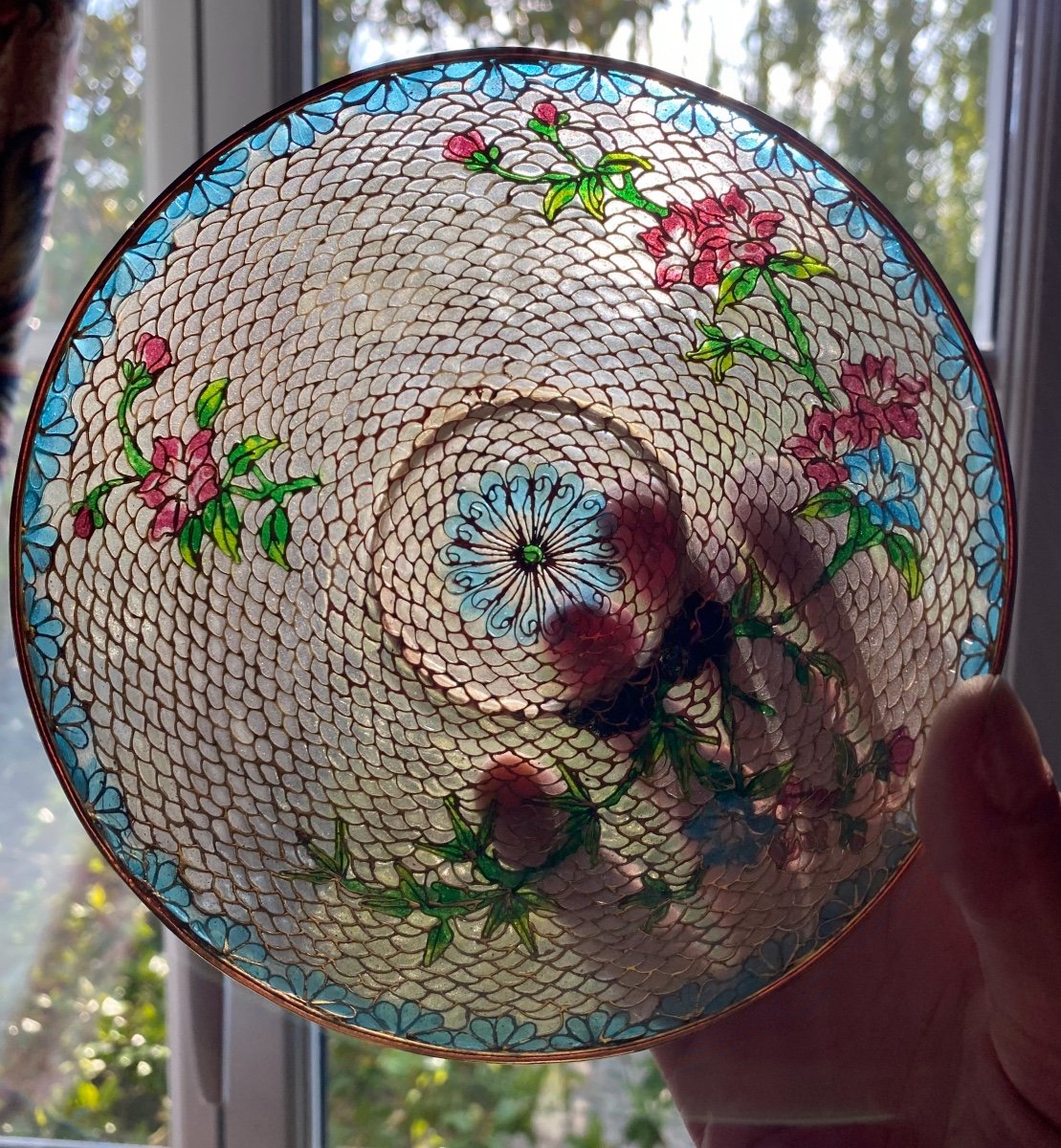 Coupelle En Cloisonné D’émail Plique à Jour Début Du XX Eme Siècle 