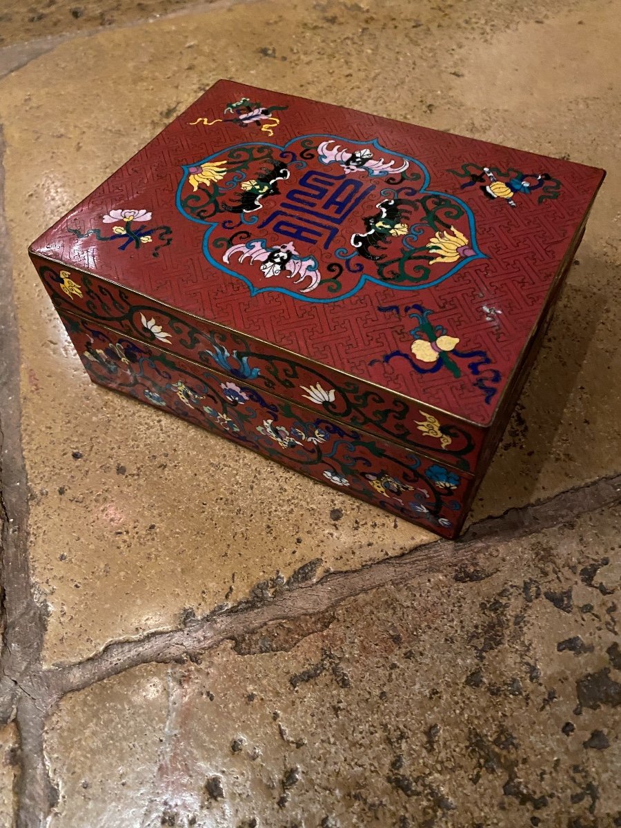 Coffret En émaux Cloisonnés Chine Début Du XX Eme Siècle -photo-2